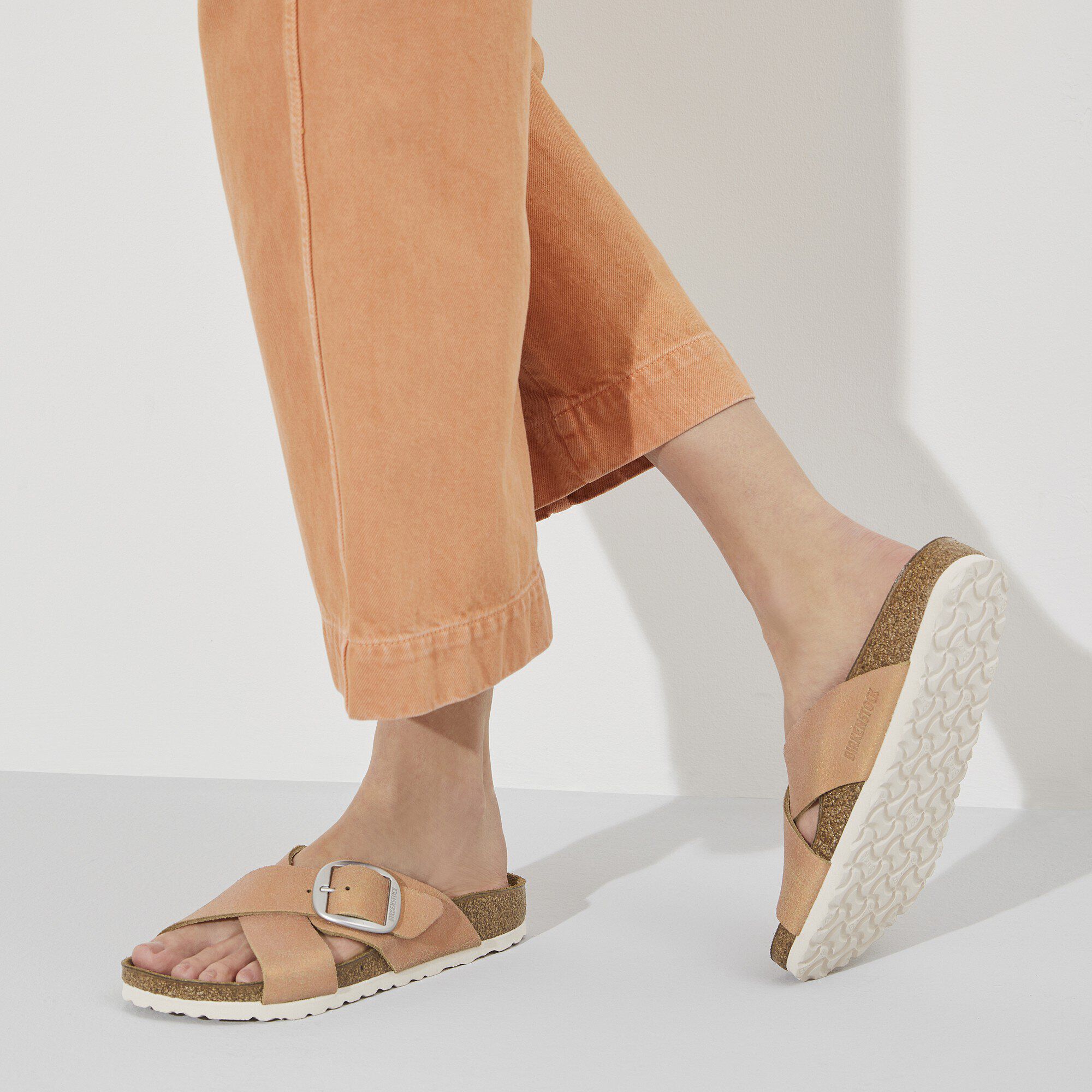 【新品】BIRKENSTOCK/Siena Big Buckle Suede Siena Big Buckle Suede Leather in Color Washed Metallic Copper