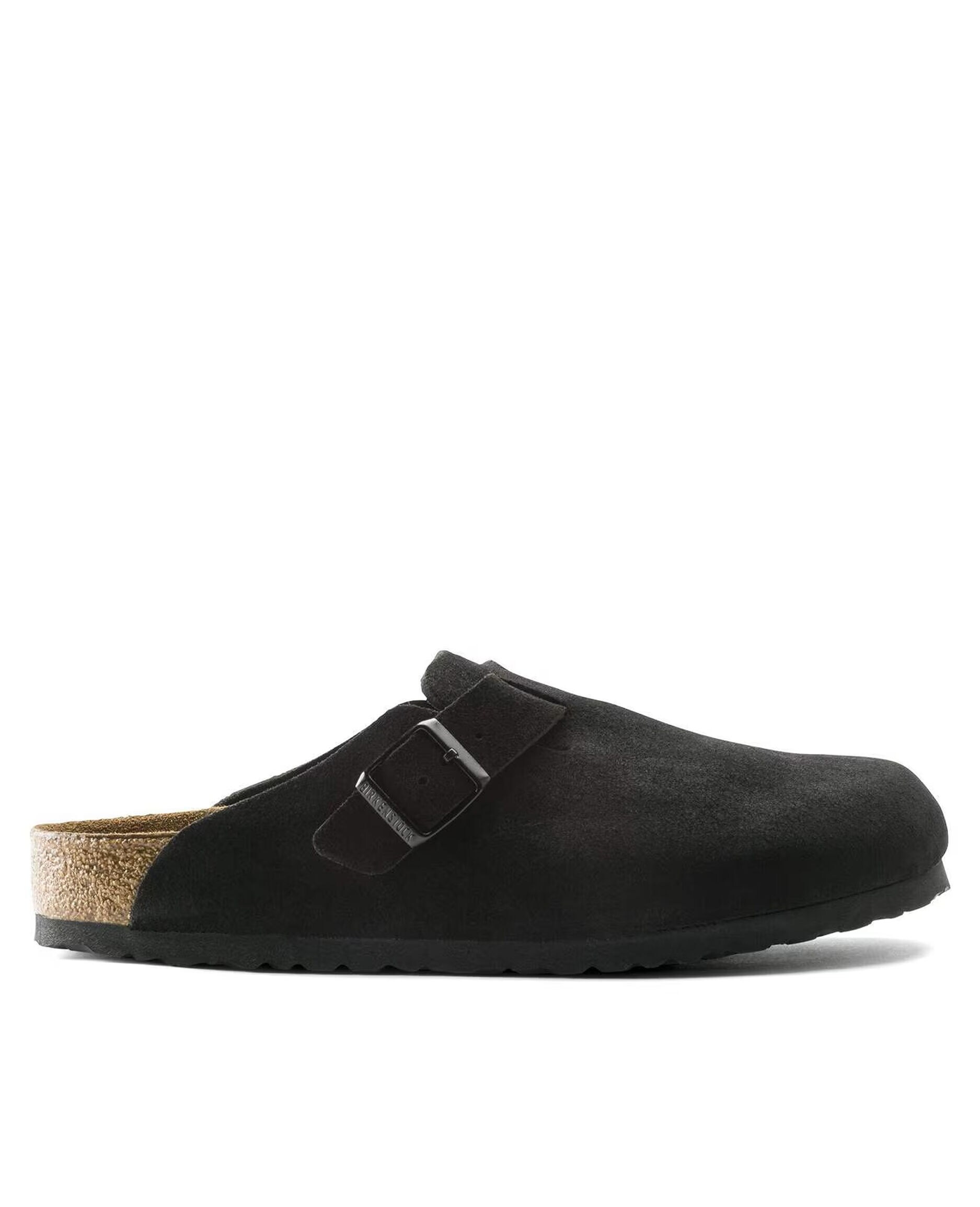 Boston Soft Footbed Suede Leather in Color Black | BIRKENSTOCK US