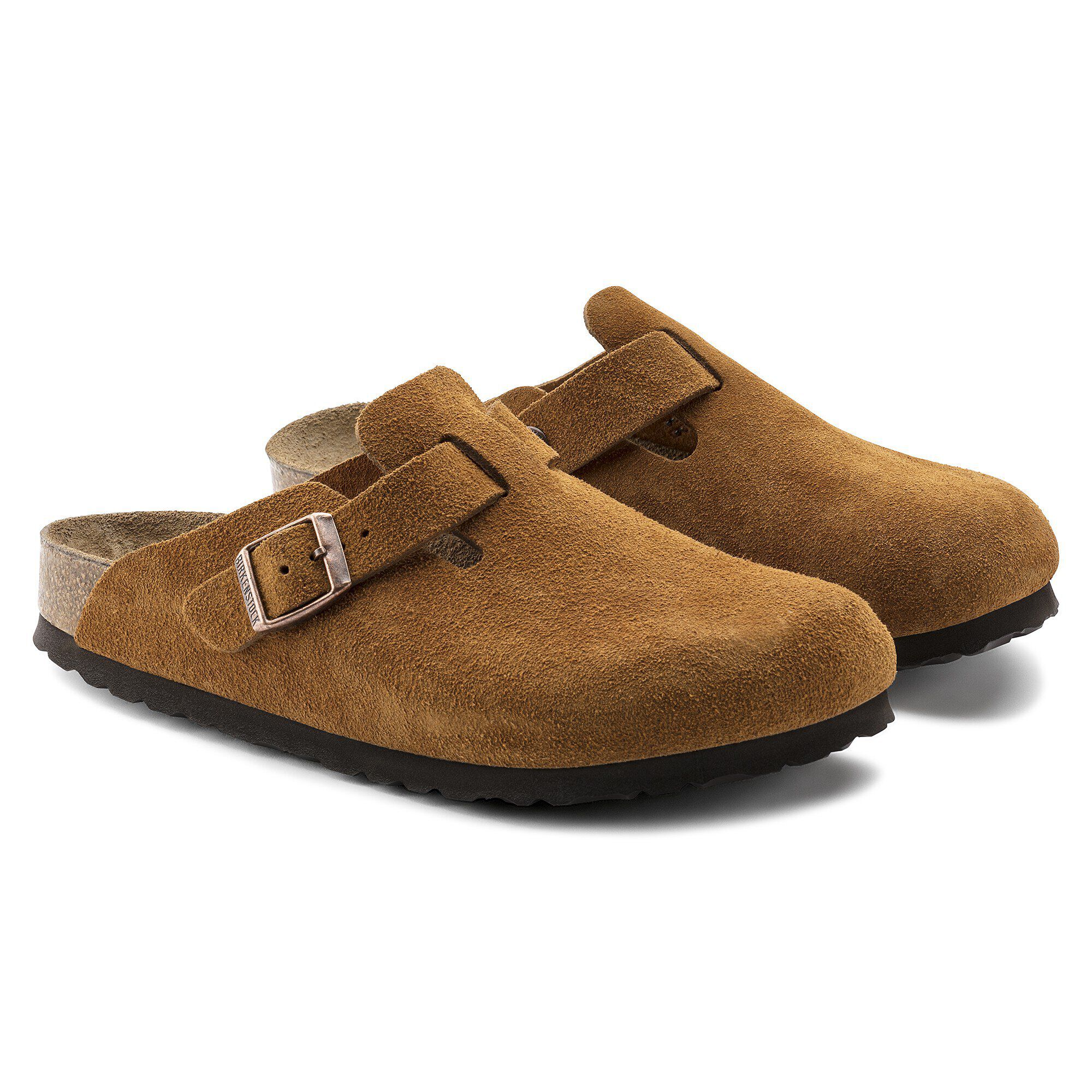 Boston Soft Footbed Suede Leather in Color Mink | BIRKENSTOCK US