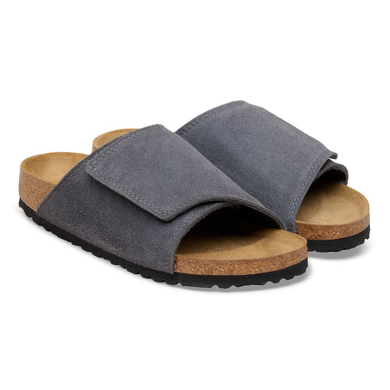 BIRKENSTOCK Solana Suede Leather Charcoal City Comfort detail