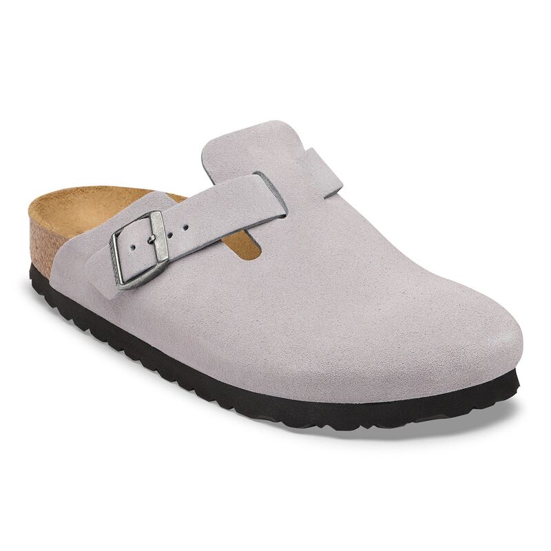 BIRKENSTOCK Boston Suede Leather Lavender Sky Easy Walk detail