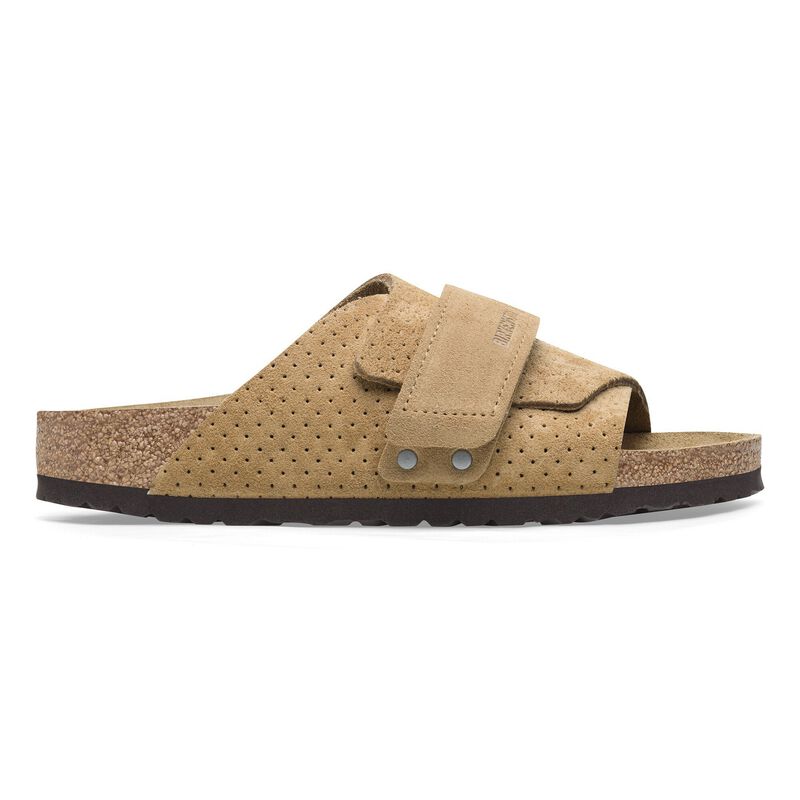 BIRKENSTOCK Kyoto Suede Leather Embossed New Beige Trail Easy detail