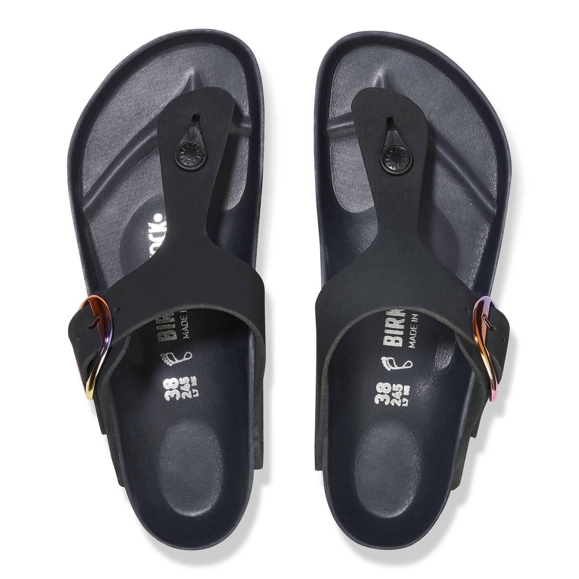 Gizeh Big Buckle Nubuck Leather in Color Black | BIRKENSTOCK US