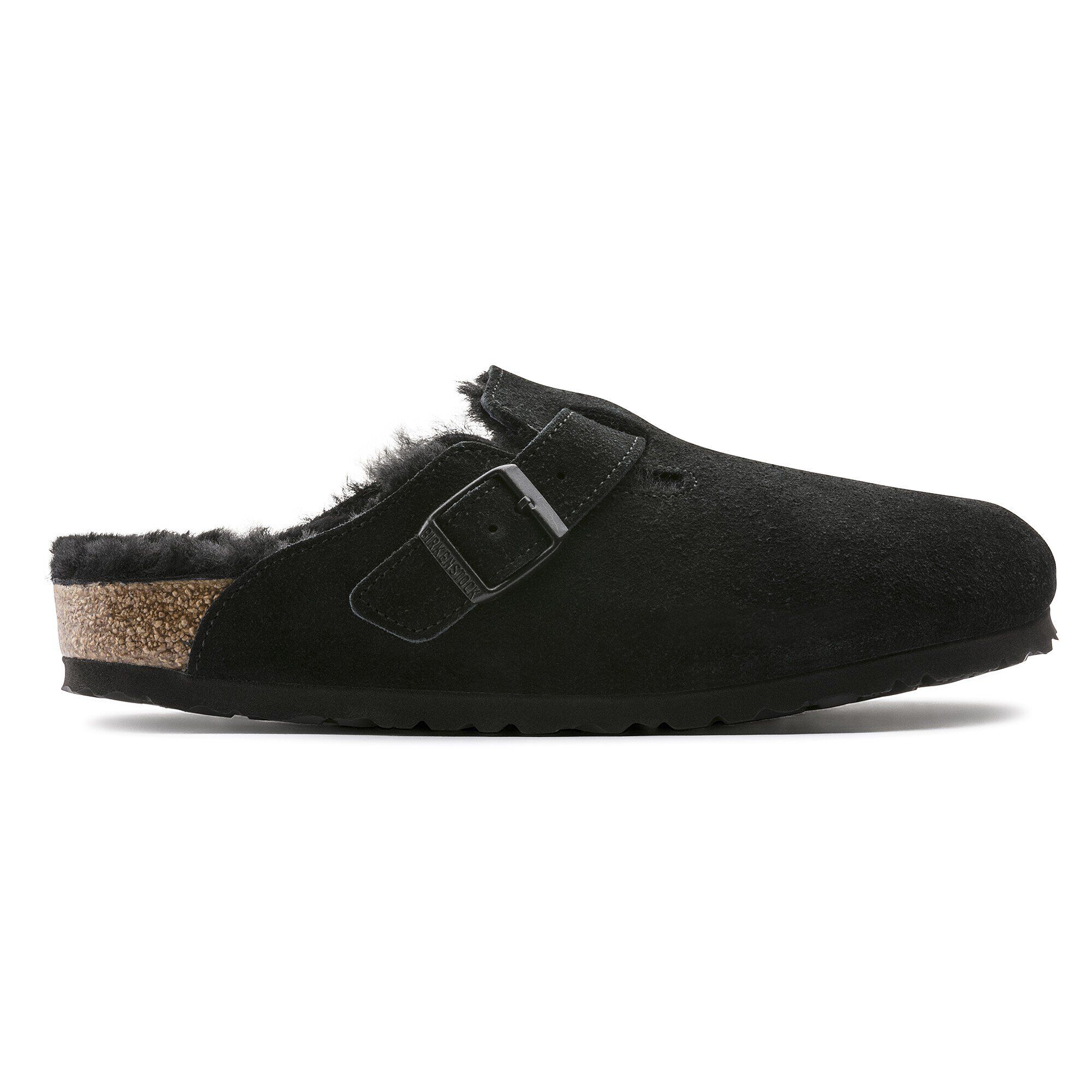 BIRKENSTOCK BOSTON/FUR 黒　24cm Birkenstock Women Boston Fur Shearling Black Clogs Regular