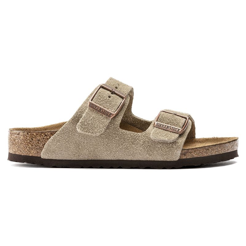 BIRKENSTOCK Arizona Kids Suede Leather Taupe Contour Sole detail