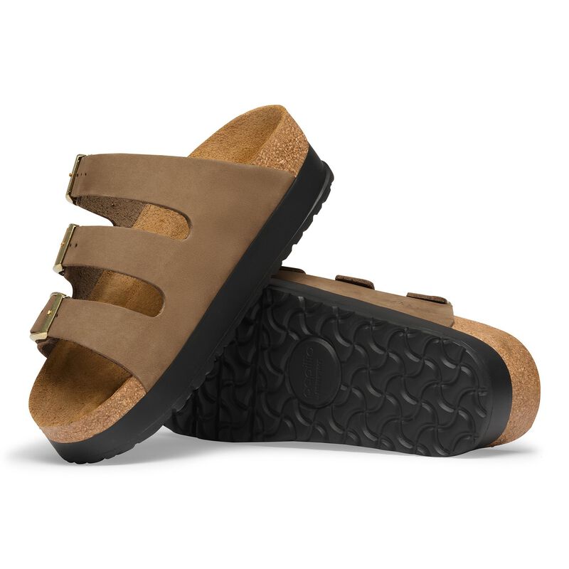 BIRKENSTOCK Florida Flex Platform Nubuck Leather Dark Tea Daily Comfort detail