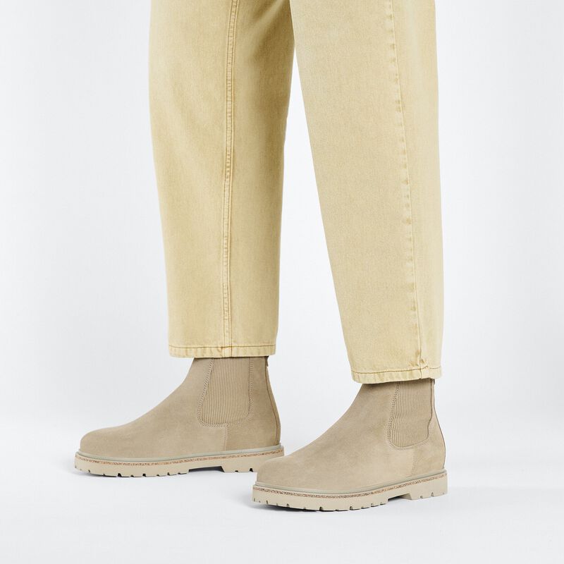 BIRKENSTOCK Highwood Slip On Men Suede Leather Taupe Trail Easy detail