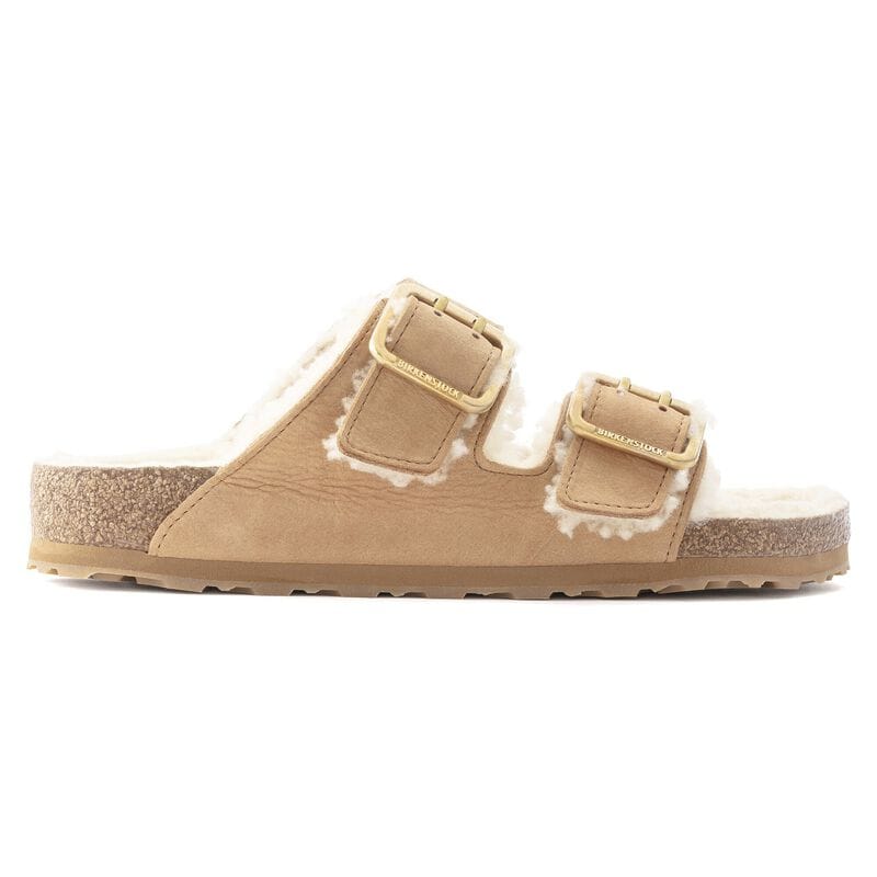 BIRKENSTOCK Arizona Bold Shearling Natural Leather Cognac Walk Edit detail