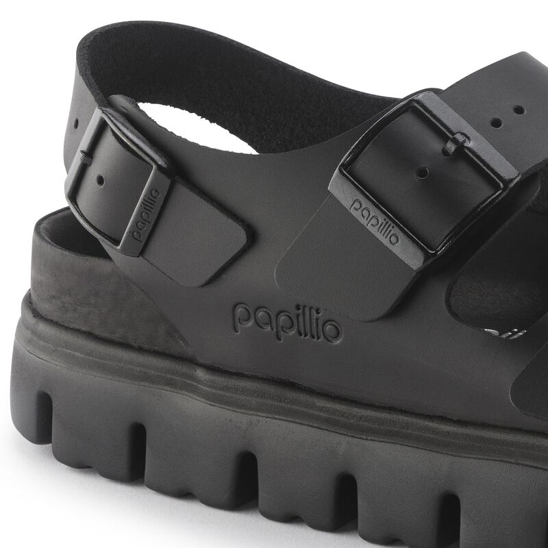 BIRKENSTOCK Milano Chunky Natural Leather Black Soft Sole detail