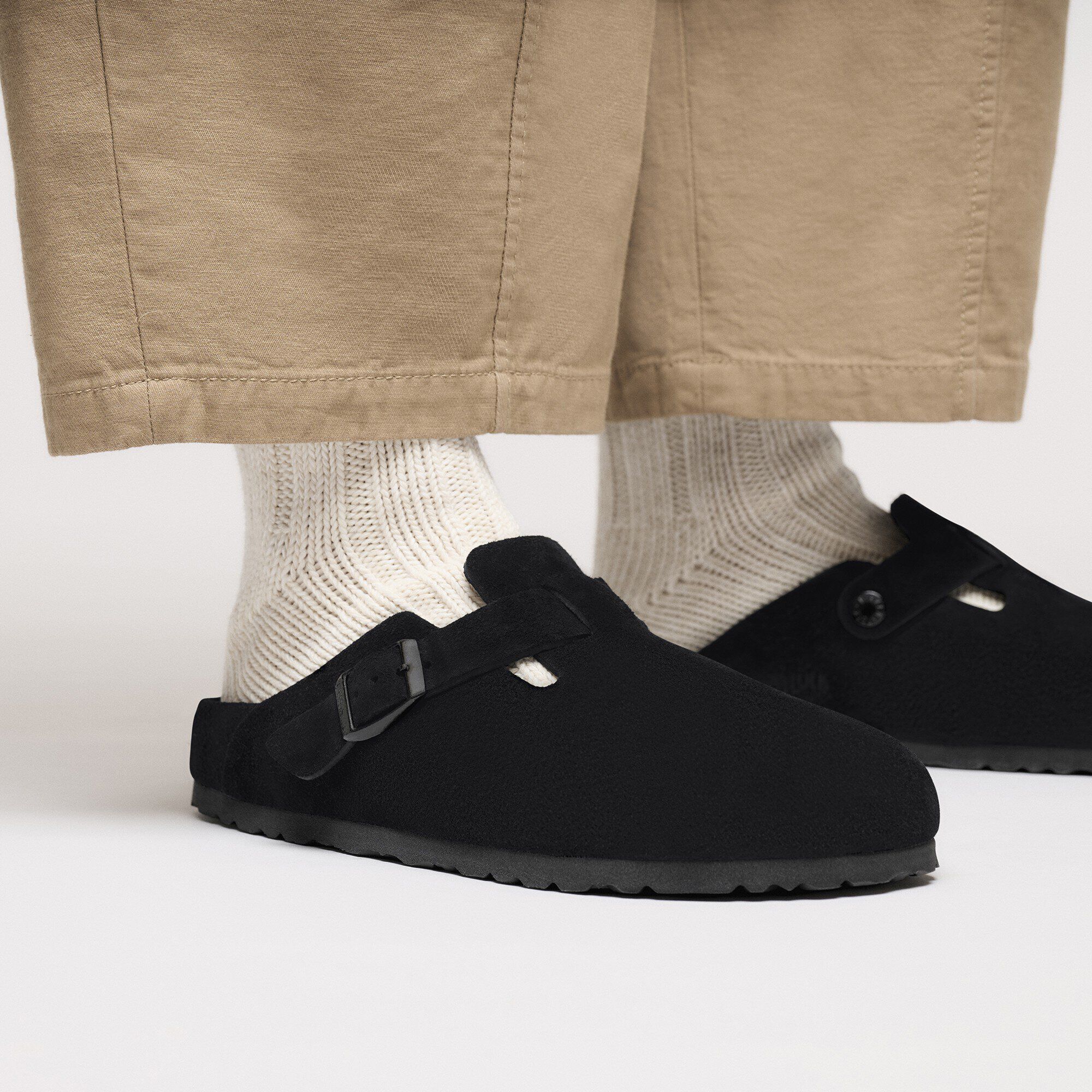 Boston Suede Leather in Color Black | BIRKENSTOCK US