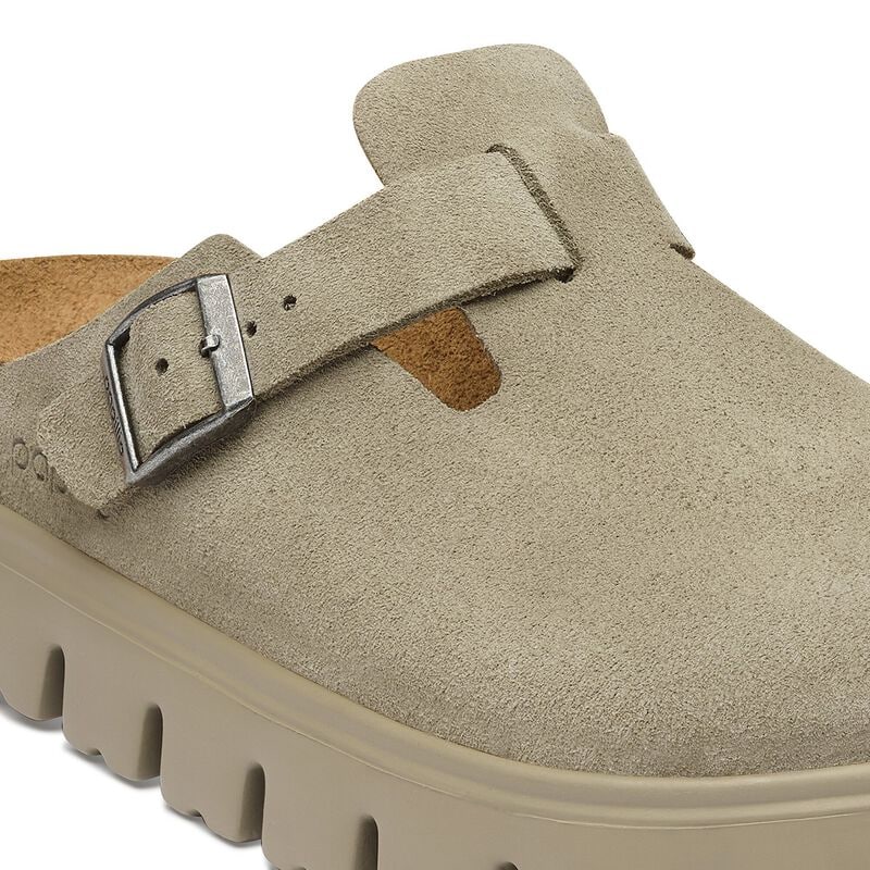 BIRKENSTOCK Boston Chunky Suede Leather Taupe Daily Comfort detail