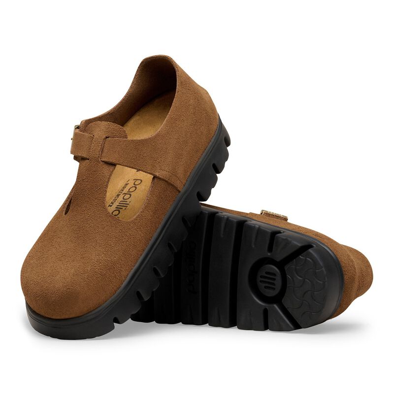 BIRKENSTOCK Paris Chunky Suede Leather Dark Tea Classic Fit detail