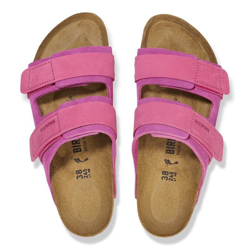 BIRKENSTOCK Uji Nubuck-Suede Leather Fuchsia Tulip Soft Sole detail