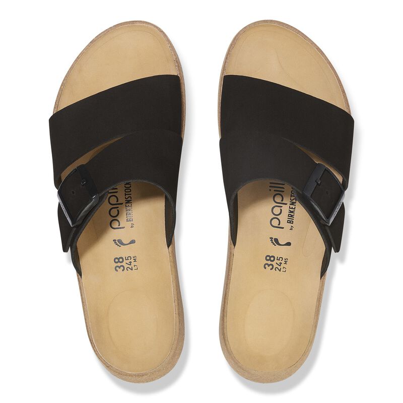 BIRKENSTOCK Almina Nubuck Leather Black Daily Comfort detail