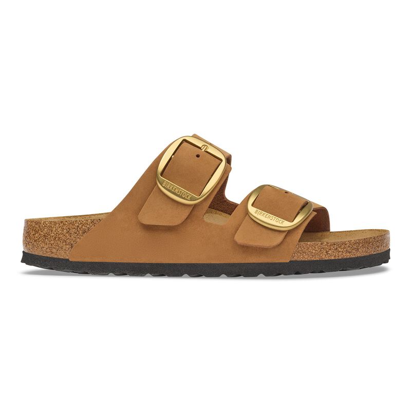BIRKENSTOCK Arizona Big Buckle Nubuck Leather Mink Soft Footbed detail