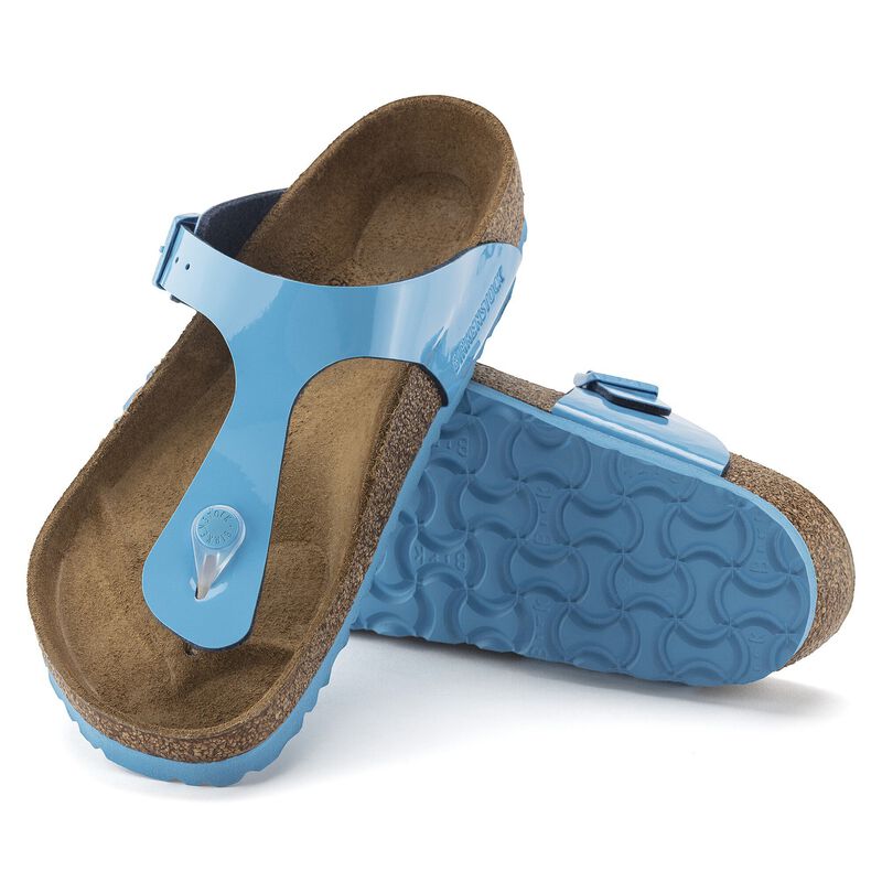 BIRKENSTOCK Gizeh Birko-Flor Patent Patent Sky Blue City Comfort detail