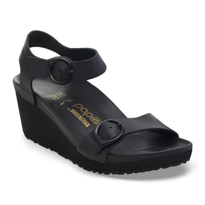 Soley Ring-Buckle Cuir naturel en Black/Black BIRKENSTOCK Canada