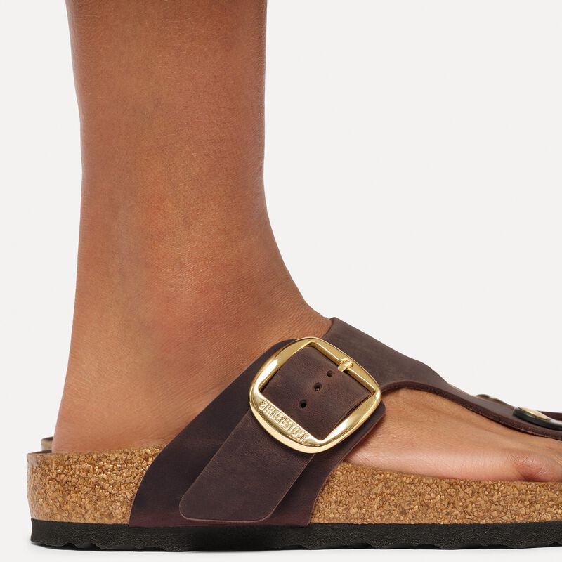 BIRKENSTOCK Gizeh Big Buckle Natural Leather Oiled Habana Trail Easy detail