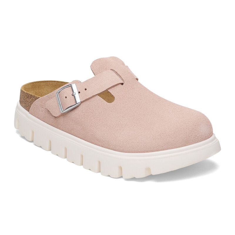 BIRKENSTOCK Boston Chunky Suede Leather Pure Sage Lounge Fit detail