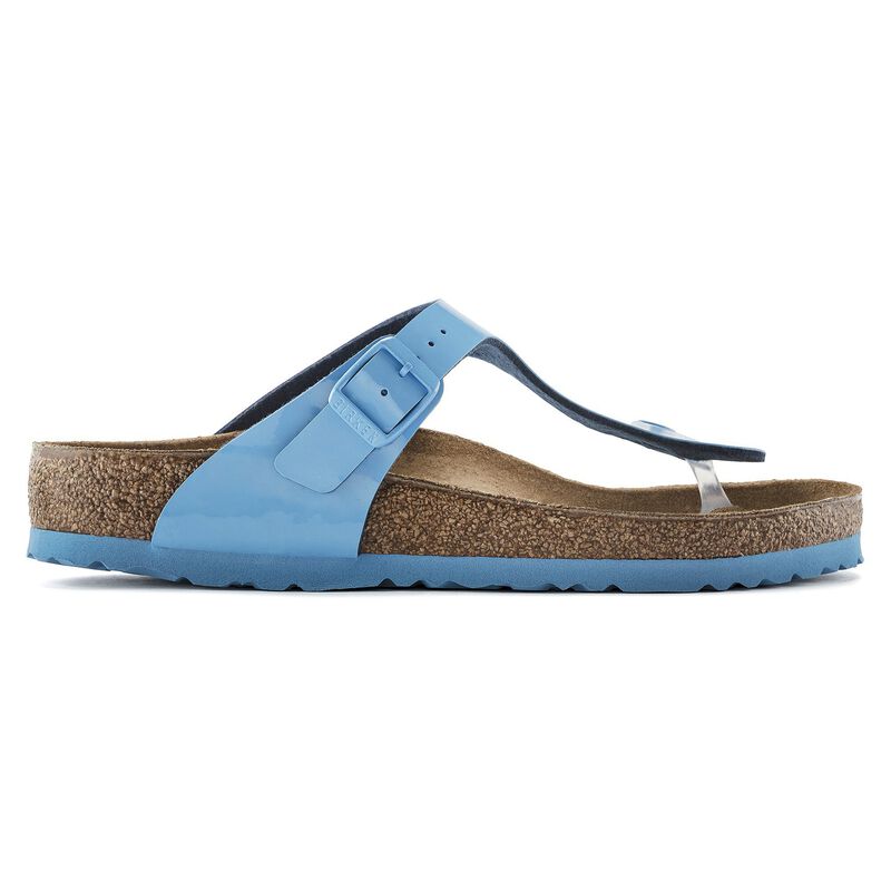 BIRKENSTOCK Gizeh Birko-Flor Patent Patent Sky Blue City Comfort detail