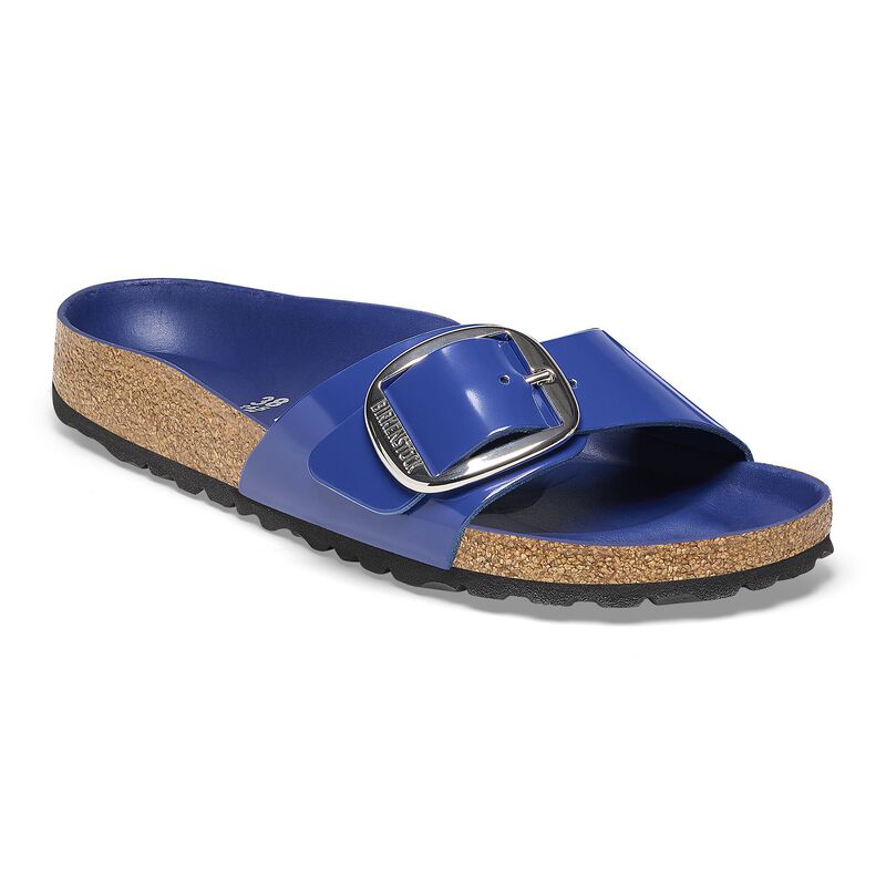 BIRKENSTOCK Madrid Big Buckle Natural Leather Patent High Shine Black Trail Easy detail