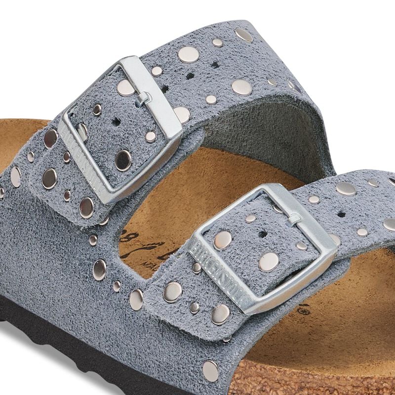 BIRKENSTOCK Arizona Rivet Suede Leather Stone Blue Trail Easy detail
