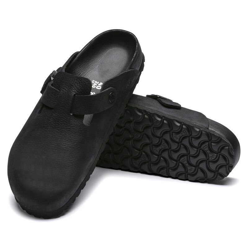 BIRKENSTOCK Boston Natural Leather Black Daily Comfort detail