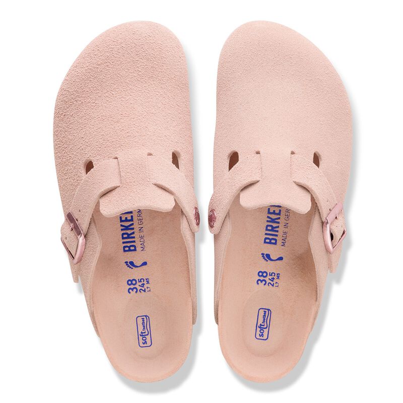 BIRKENSTOCK Boston Soft Footbed Suede Leather Light Rose Contour Sole detail
