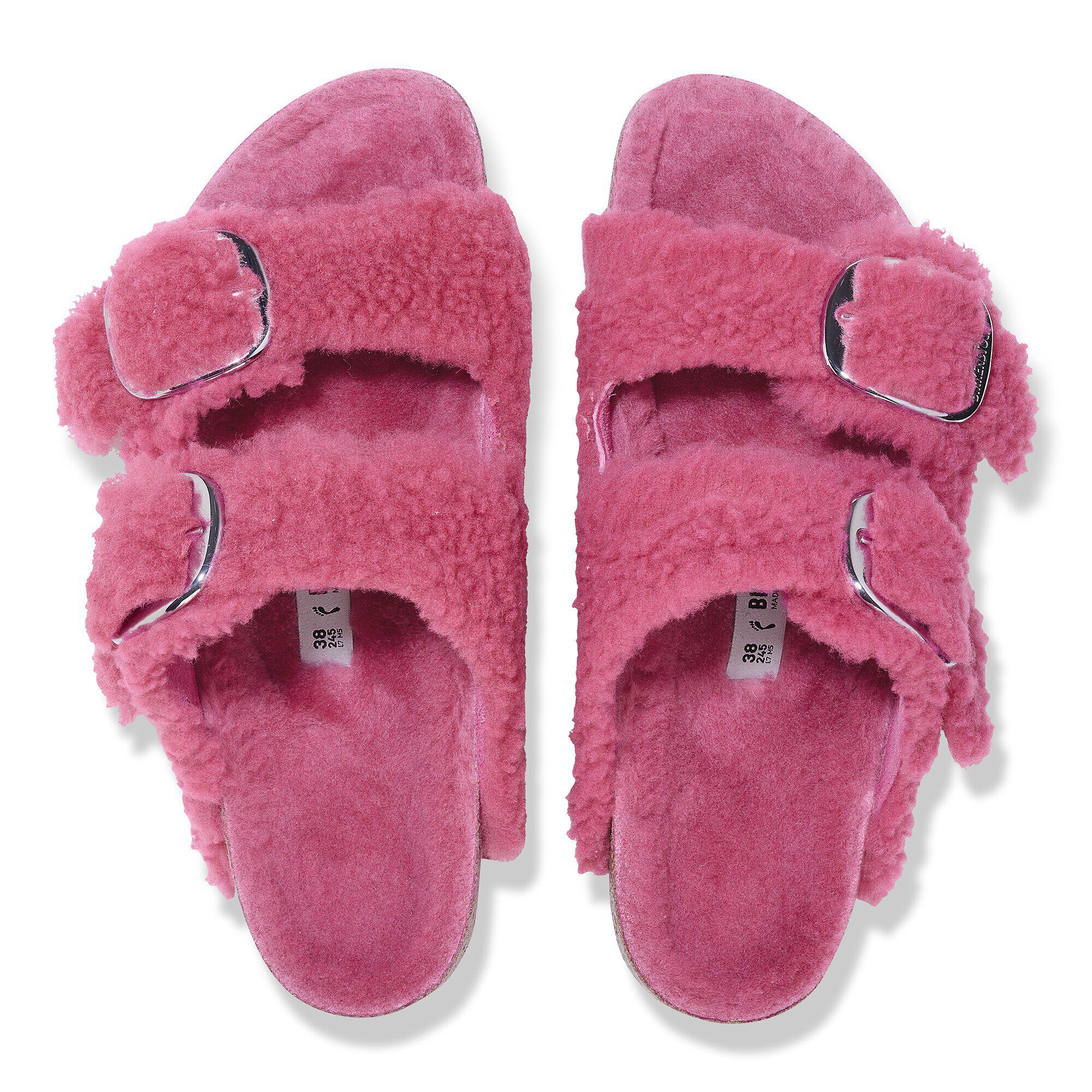 Arizona Big Buckle Shearling in Color Fuchsia Tulip | BIRKENSTOCK US