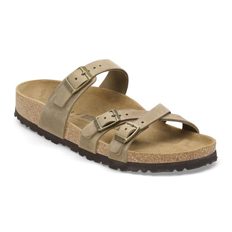 BIRKENSTOCK Franca Natural Leather Oiled Tobacco Brown Soft Footbed detail