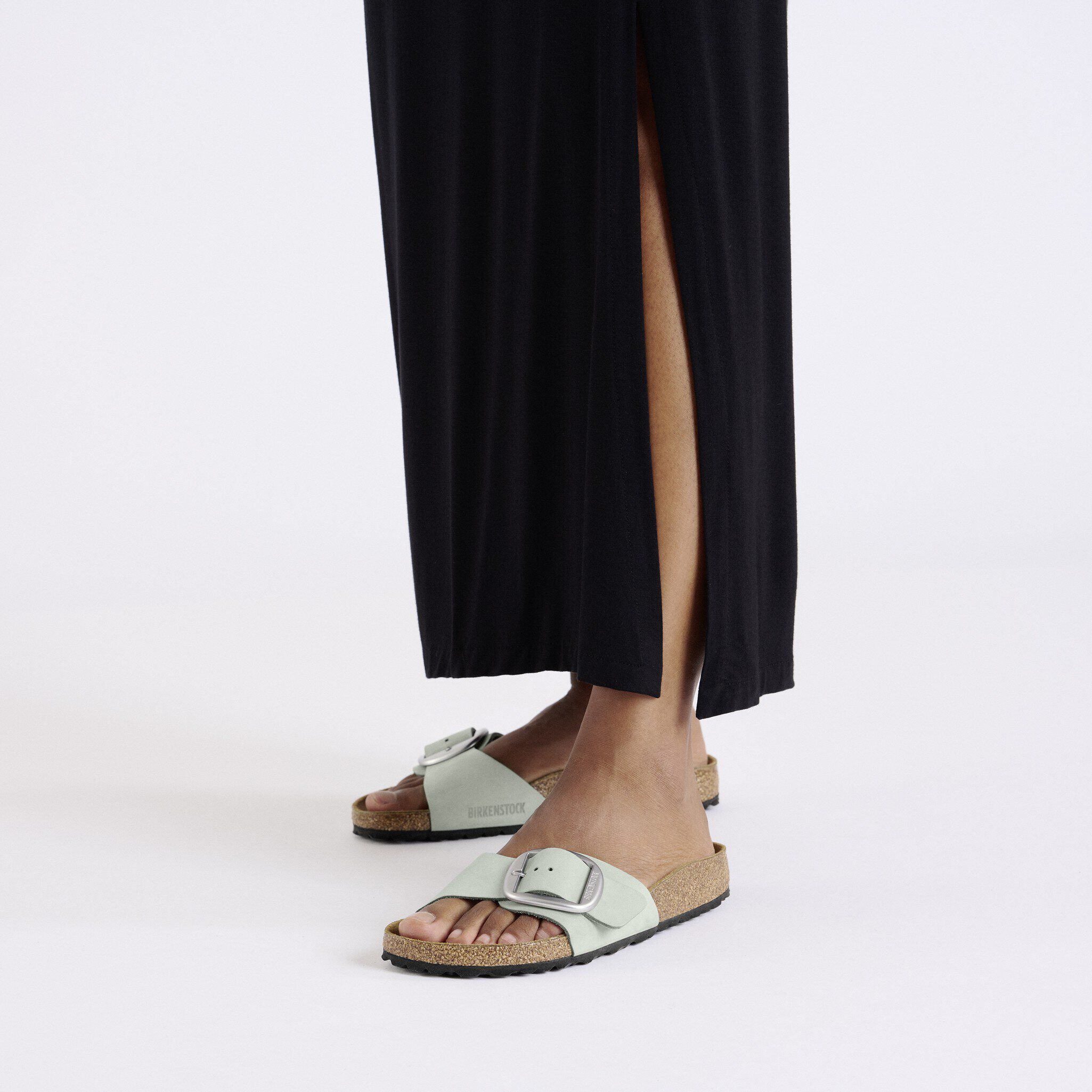 靴 BIRKENSTOCK Madrid Big Buckle 36 Madrid Big Buckle Nubuck Leather in Color Faded Lime