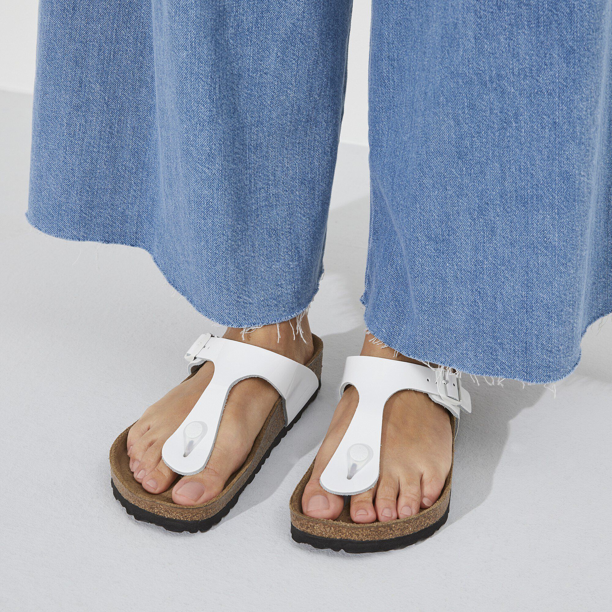 Gizeh Natural Leather Patent in Color Patent White