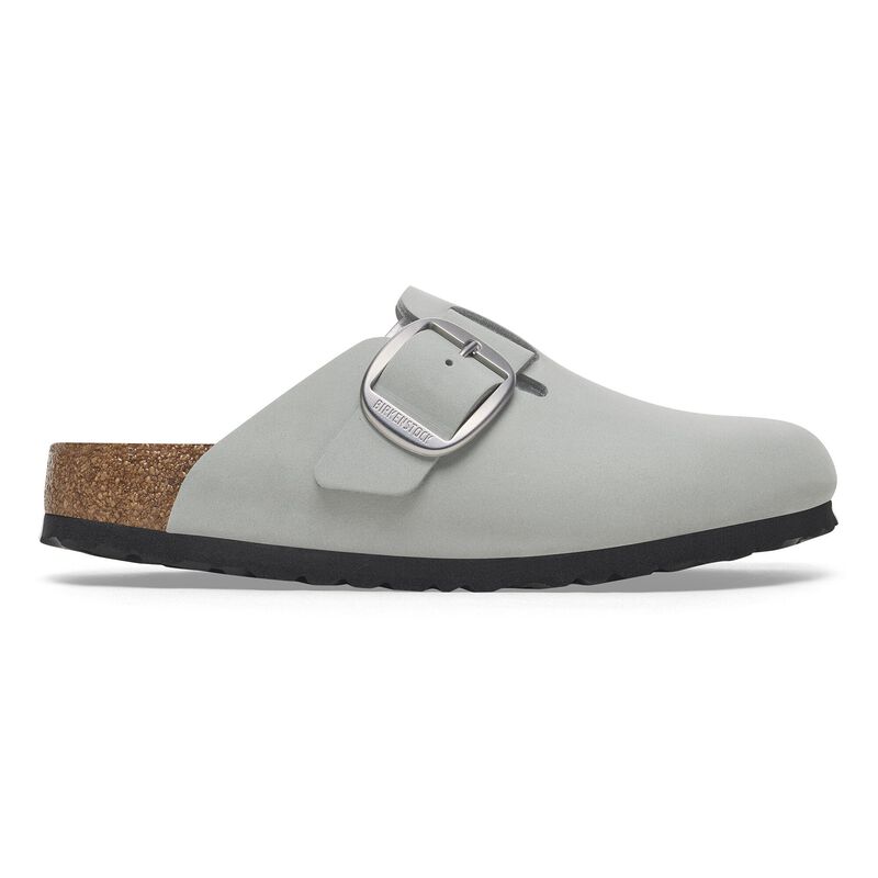 BIRKENSTOCK Boston Big Buckle Nubuck Leather Pure Sage Soft Sole detail