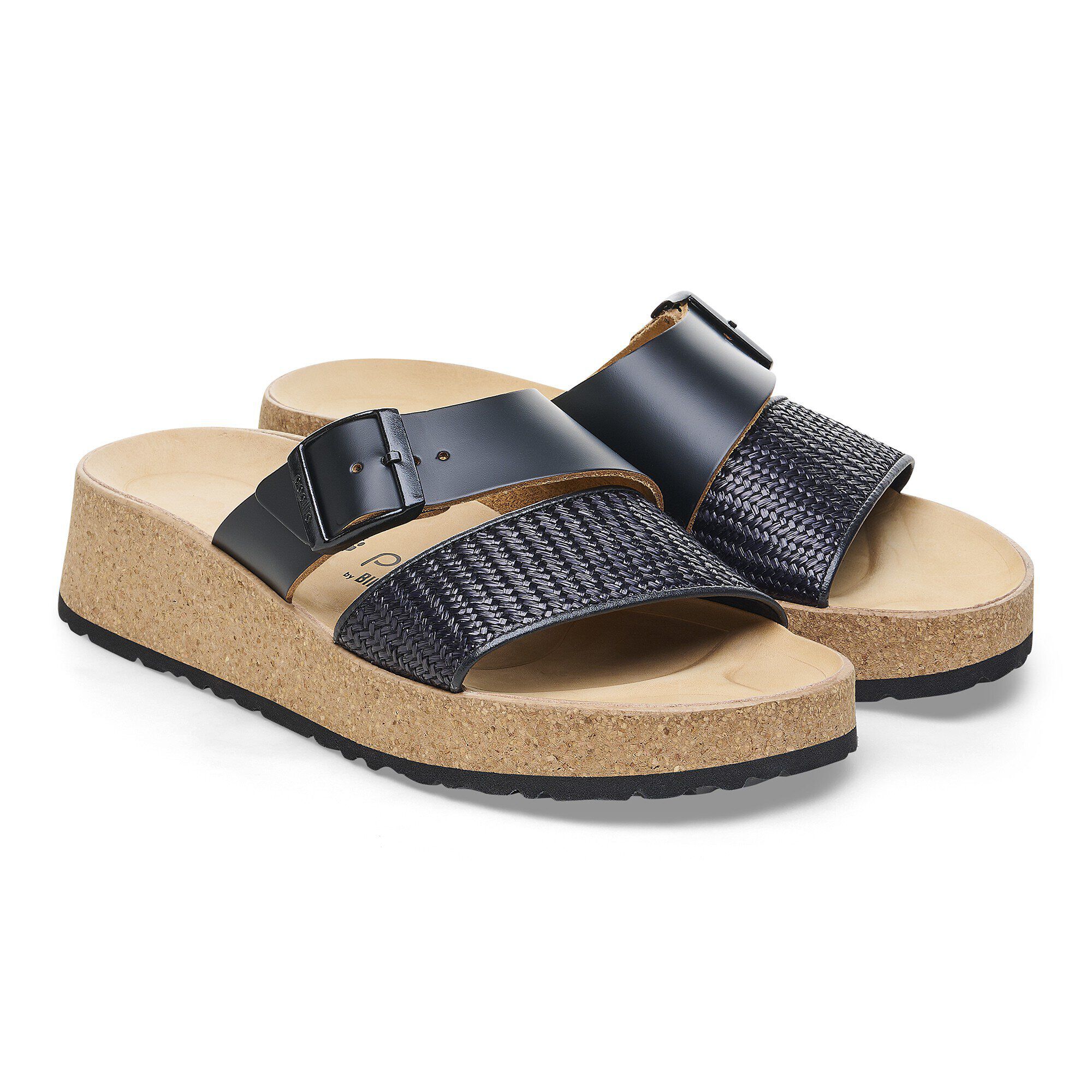 Almina Natural Leather-Synthetics in Color Black | BIRKENSTOCK US