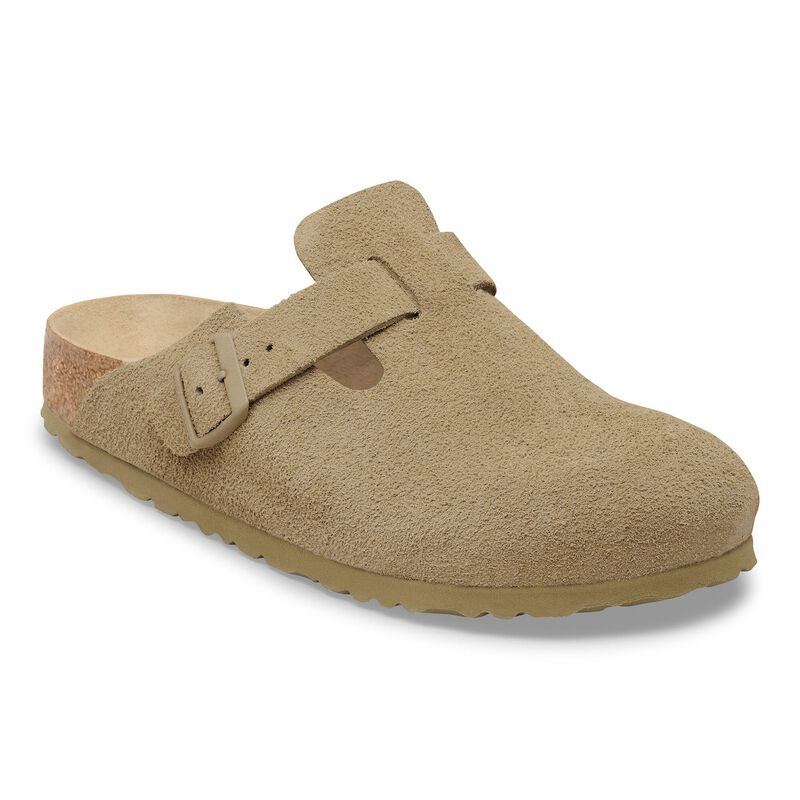 BIRKENSTOCK Boston Soft Footbed Suede Leather Black Soft Sole detail