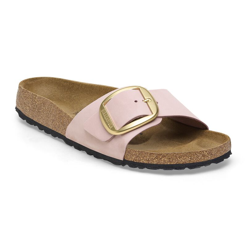 BIRKENSTOCK Madrid Big Buckle Nubuck Leather Soft Pink Soft Sole detail