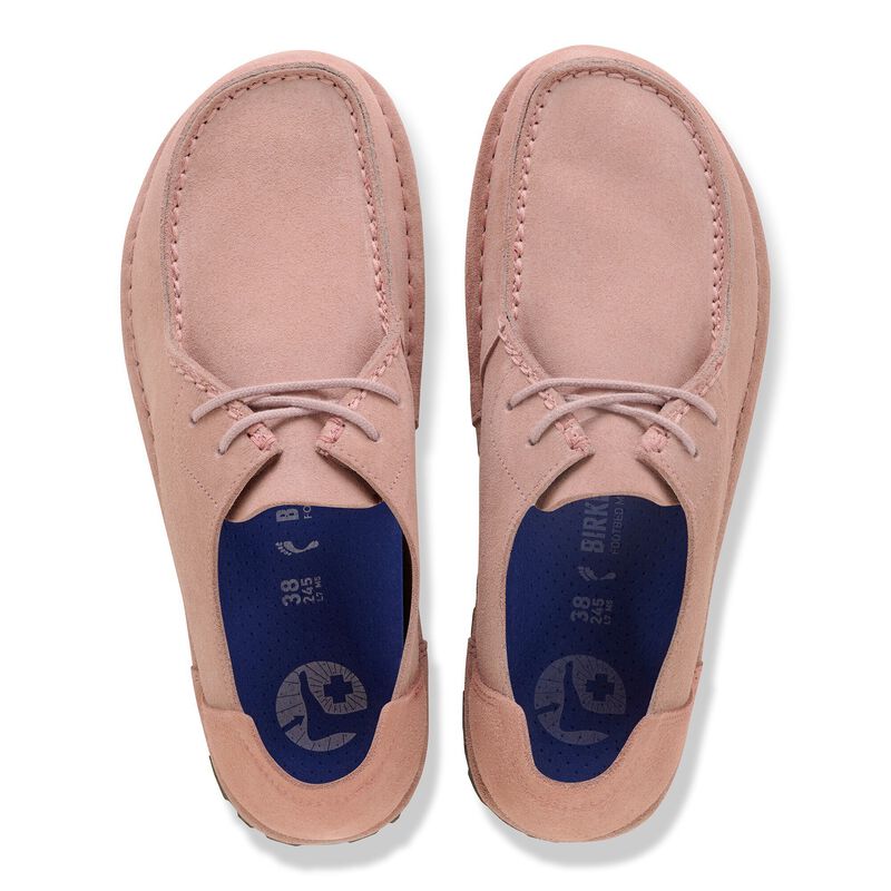 BIRKENSTOCK Utti Lace Suede Leather Pink Clay Soft Sole detail