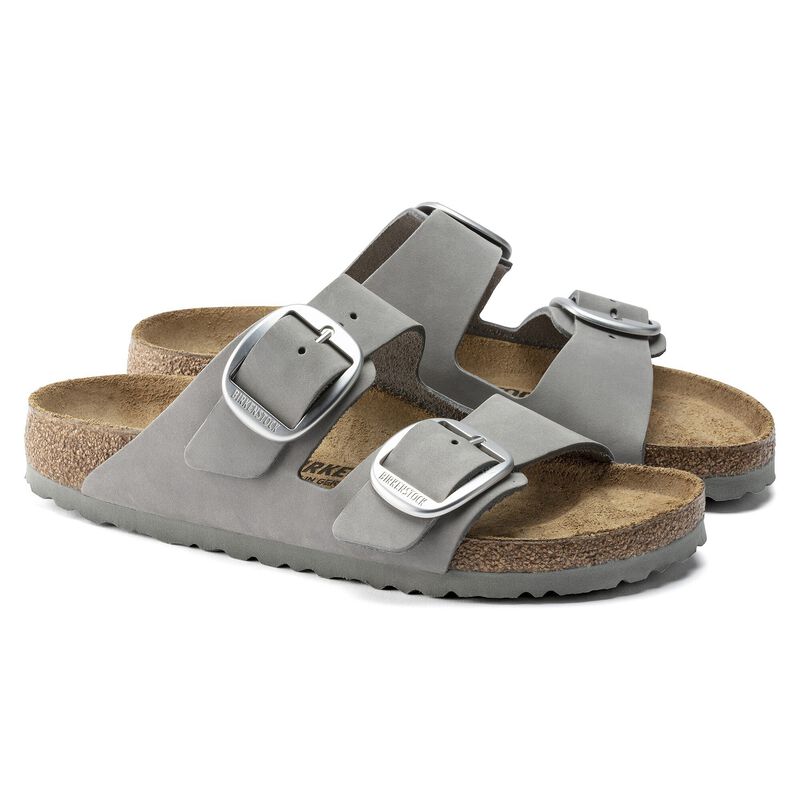 BIRKENSTOCK Arizona Big Buckle Nubuck Leather Dove Gray City Comfort detail