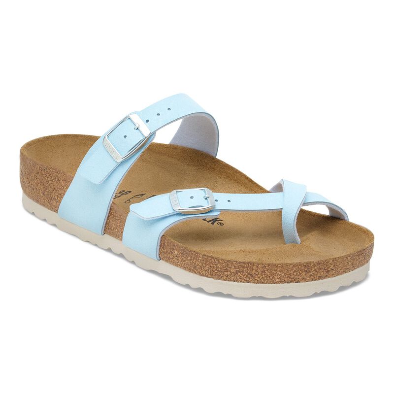 BIRKENSTOCK Mayari Birko-Flor Nubuck Mocha City Comfort detail