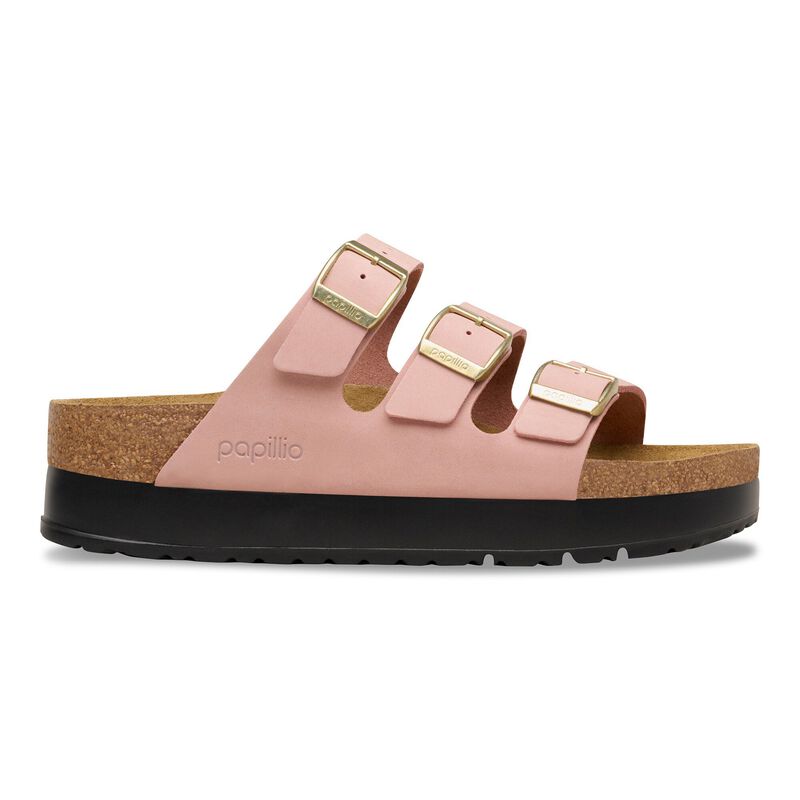 BIRKENSTOCK Florida Flex Platform Nubuck Leather Pink Clay Walk Edit detail