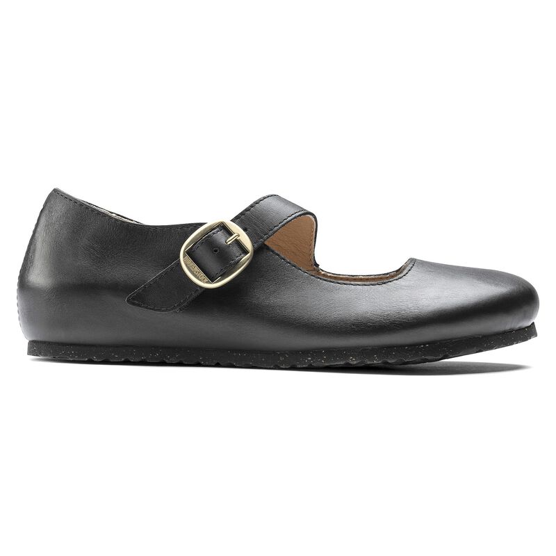 BIRKENSTOCK Tracy Natural Leather Black Lounge Fit detail