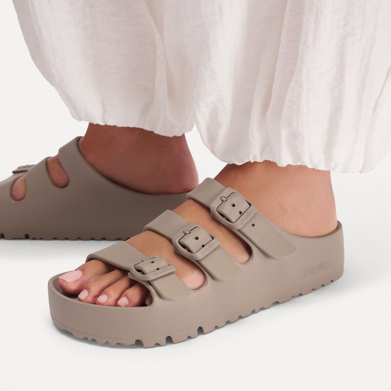 BIRKENSTOCK Florida Flex Platform EVA Gray Taupe Classic Fit detail