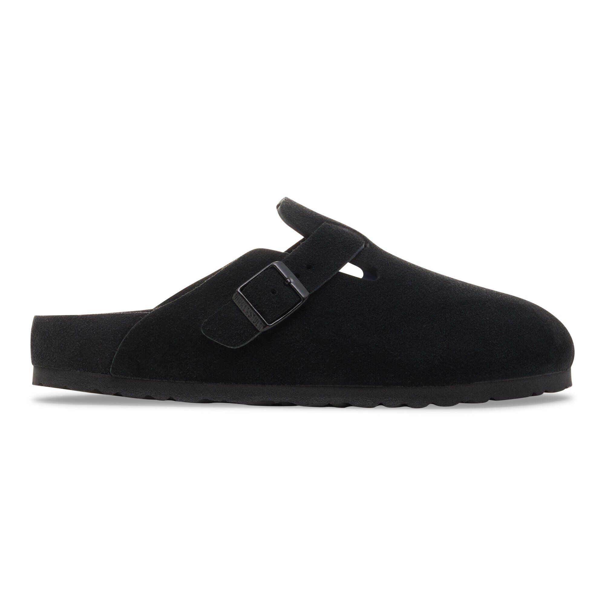 靴 BIRKENSTOCK Boston BS BLACK Birkenstock Boston Bs Adjustable Suede Unisex Lining Clogs