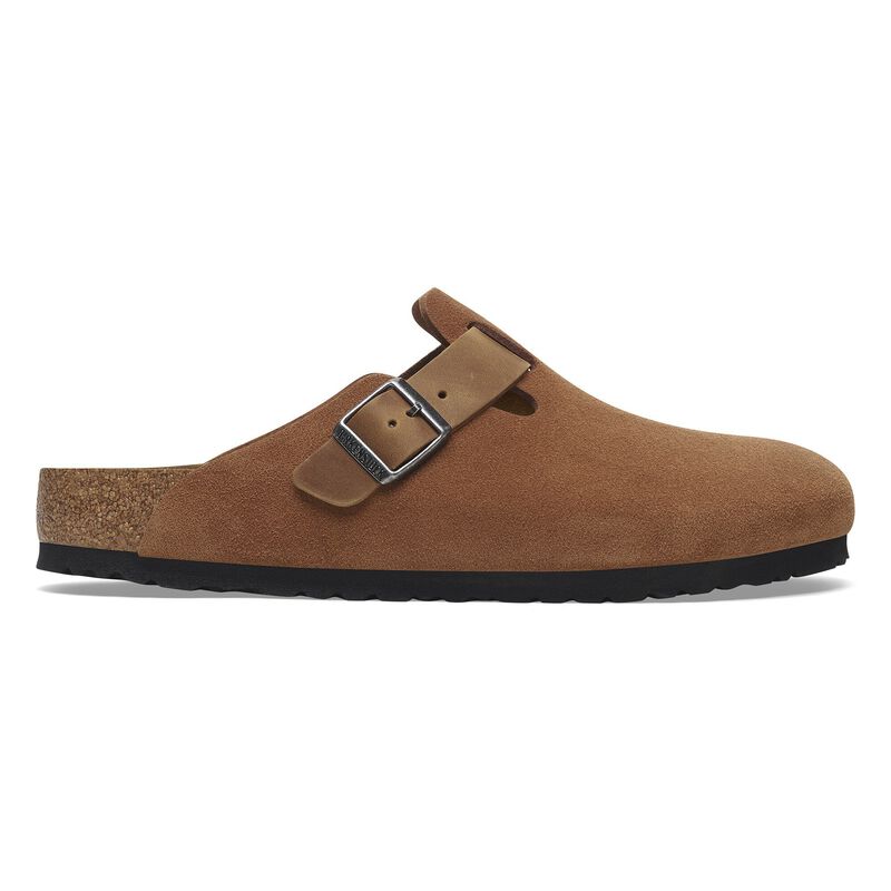 BIRKENSTOCK Boston Mixed Leather Cognac Lounge Fit detail
