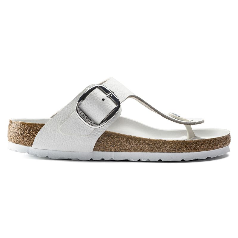 BIRKENSTOCK Gizeh Big Buckle Natural Leather White Trail Easy detail