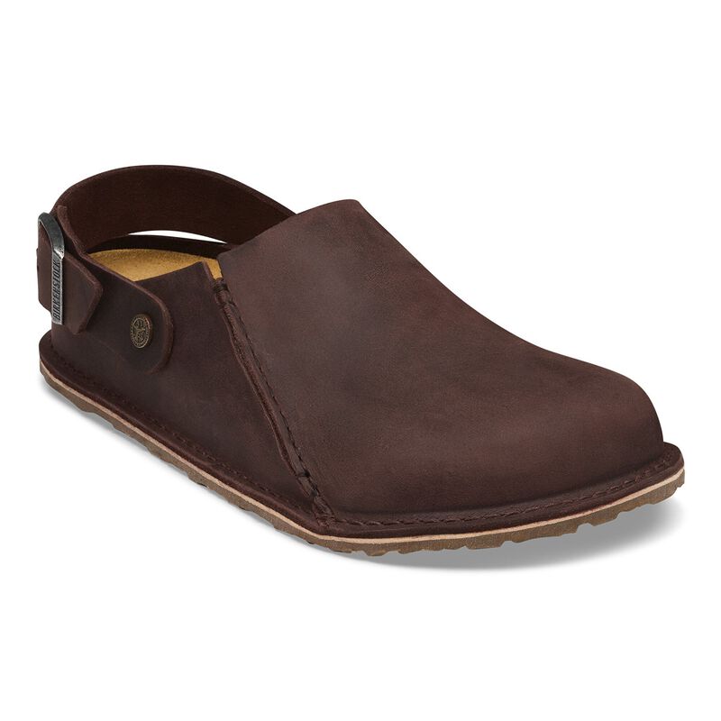 BIRKENSTOCK Lutry Premium Wider Strap Natural Leather Oiled Habana Soft Sole detail