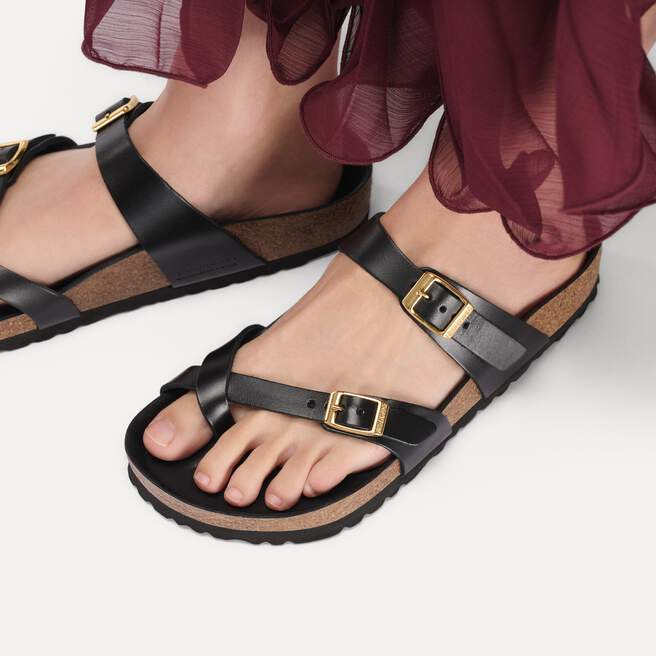 BIRKENSTOCK Mayari Leather New Dressy Black Thong Sandals BIRKENSTOCK Mayari Leather New Dressy Black Thong Sandals