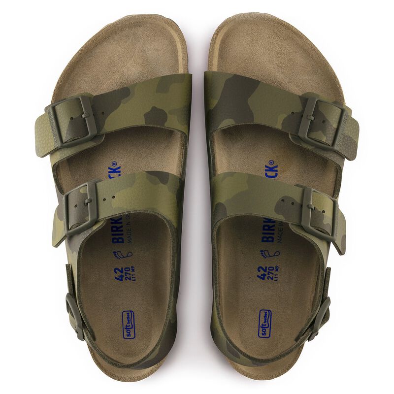 BIRKENSTOCK Milano Soft Footbed Birko-Flor Desert Soil Camouflage Green Contour Sole detail