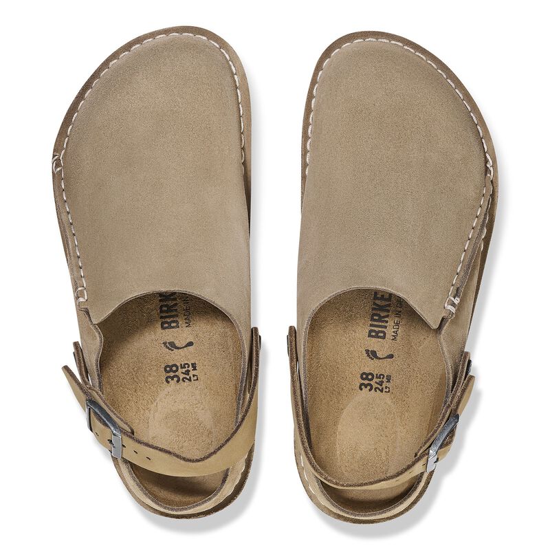 BIRKENSTOCK Lutry Premium Suede Leather Gray Taupe City Comfort detail