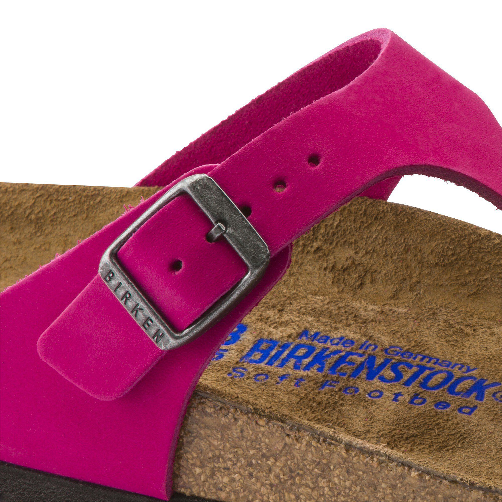 Gizeh Soft Footbed Nubuck Leather Close-up view showing material detail